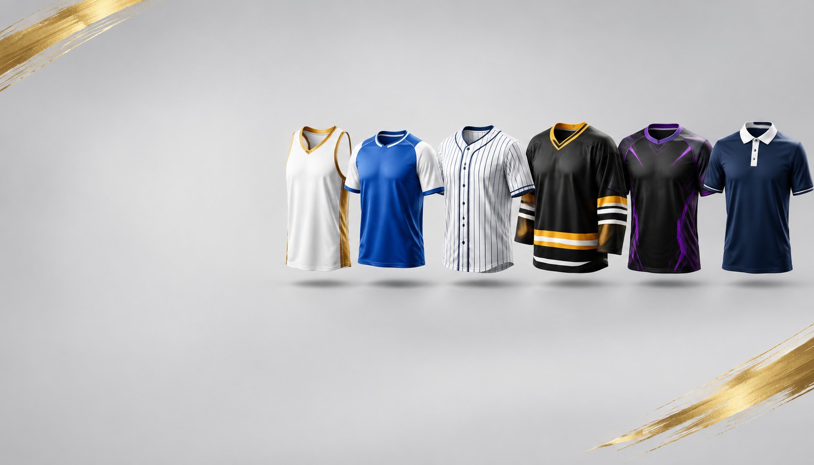Custom team jerseys for basketball, soccer, baseball, ice hockey, esports and polo