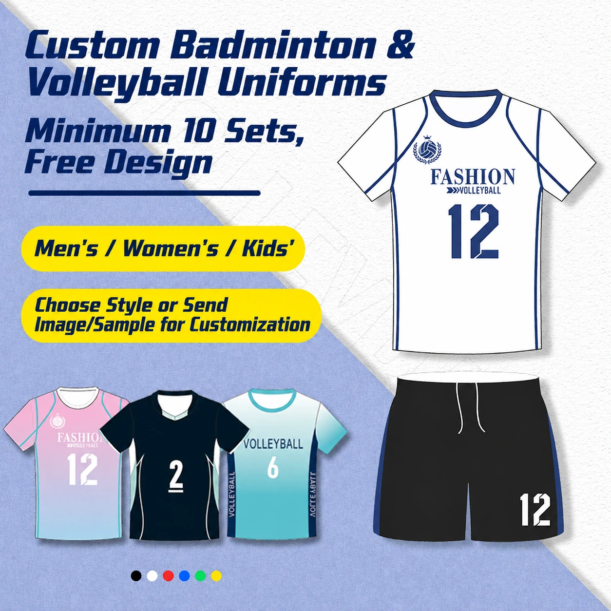 Factory Custom Badminton Volleyball Basketball Team Jerseys for Kids & Adults