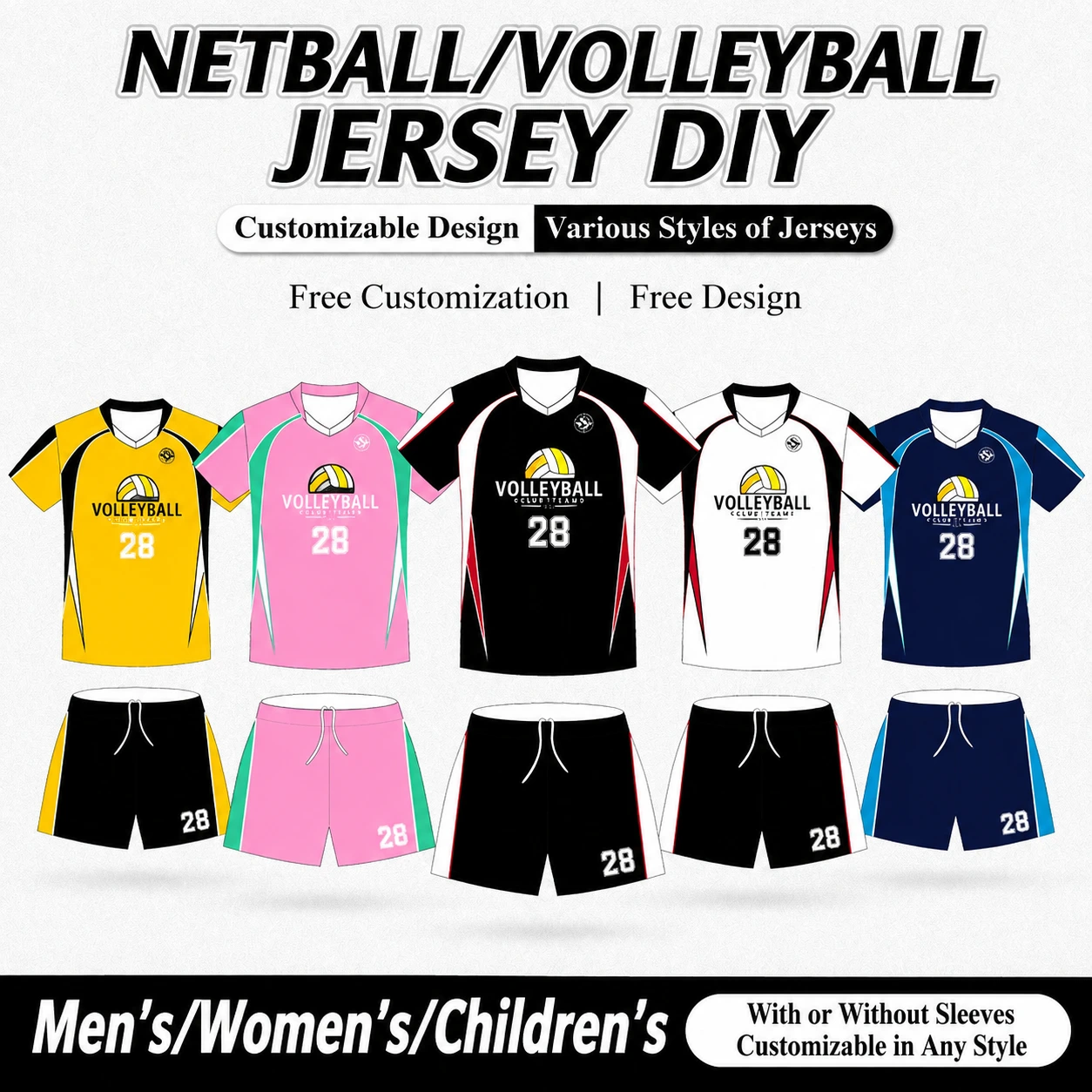 Maillots personnalisés de badminton, volleyball et pickleball – Séchage rapide, respirant, unisexe