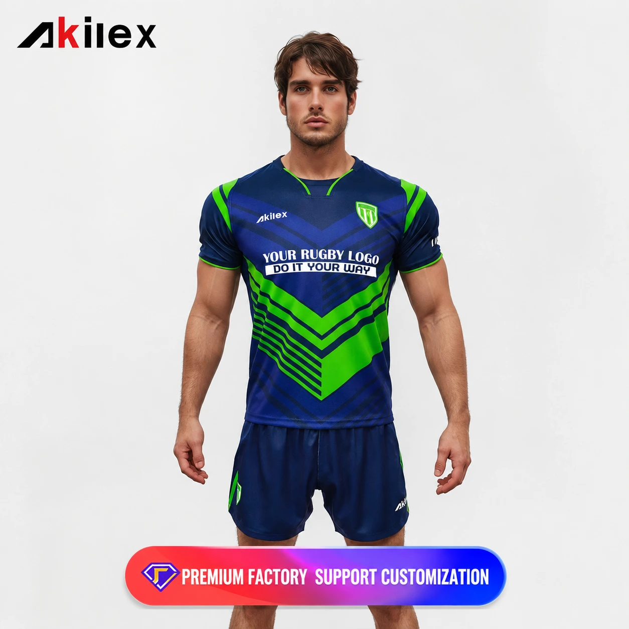 AKILEX Custom Sublimated Rugby Jersey Set for Training