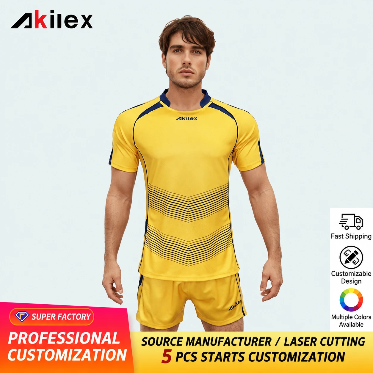Custom 3D Digital Print Rugby Jersey - Retro Men's Training/Game Shirt