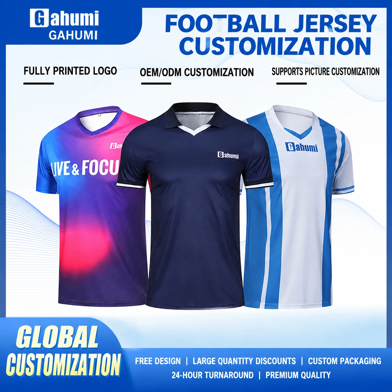 Custom Men's Sublimation Soccer Jersey Quick-Dry Breathable Sports Polo