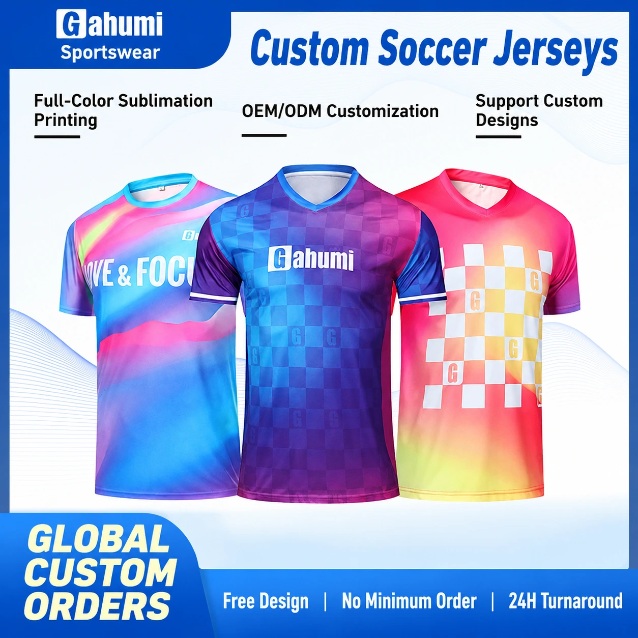 New V-Neck Soccer Jersey 3D Sublimation Print Quick-Dry Breathable Custom