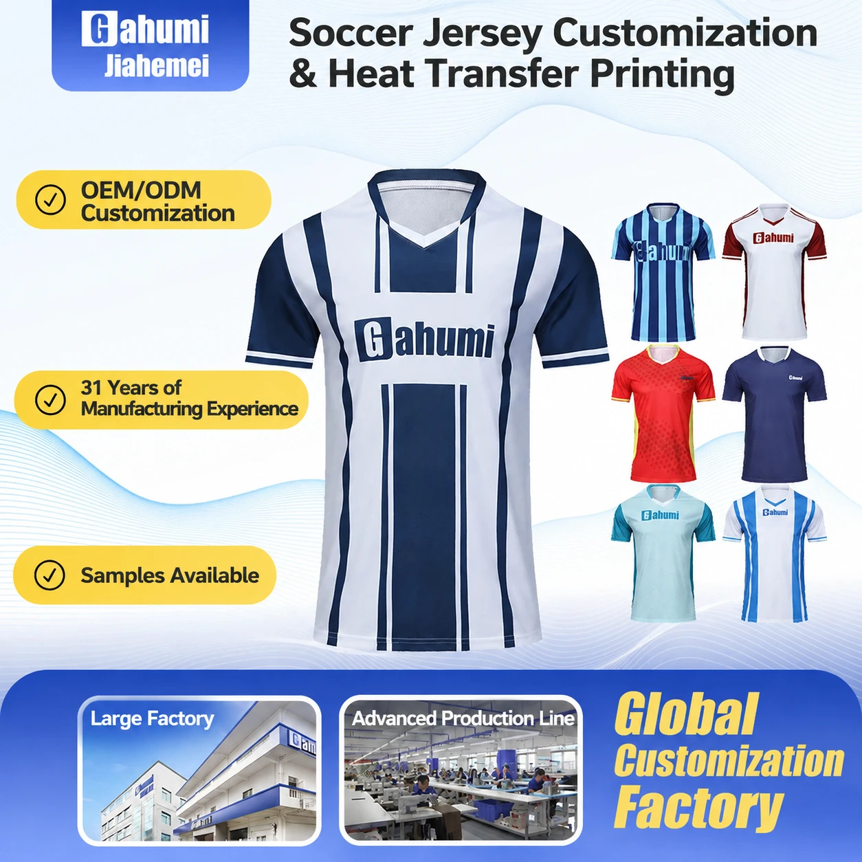 Factory Custom Quick-Dry Sublimation Soccer Jersey for Training & Match