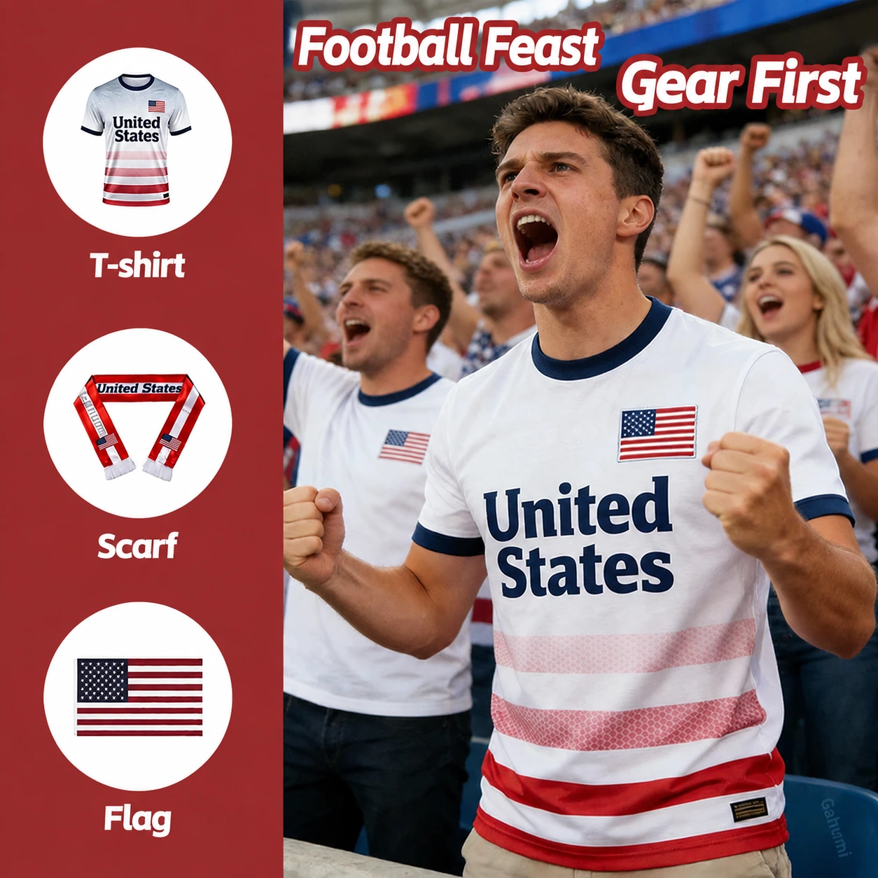 Custom 2026 Soccer Event USA Team Fan Jersey Short Sleeve T-Shirt